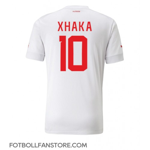 Schweiz Granit Xhaka #10 Borta matchtröja VM 2022 Kortärmad Billigt